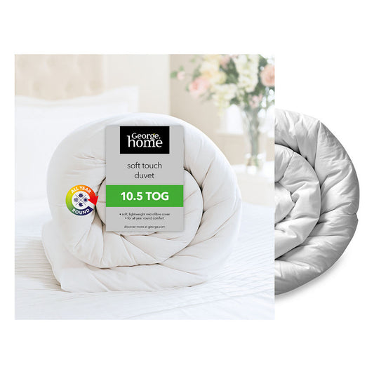 George Home 10.5 Tog Soft Touch Microfibre Single Duvet General Household ASDA   