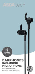 ASDA Tech Secure Earphones Black McGrocer