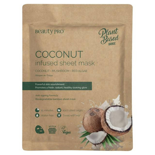 BeautyPro Coconut Infused Sheet Mask 22ml face & body skincare Sainsburys   