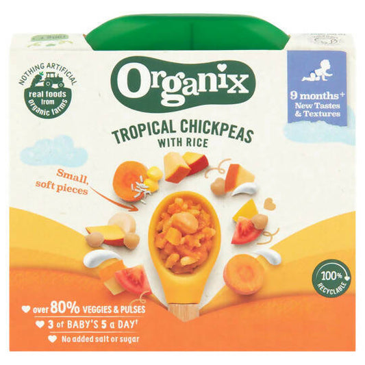 Organix Tropical Chickpeas with Rice (190g) Organic Baby Foods McGrocer Direct   