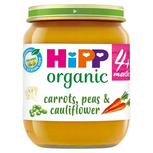 HiPP Organic Carrots Peas & Cauliflower Baby Food Jar 4+ Months 125g GOODS Sainsburys   