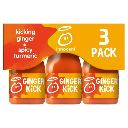 Innocent Shots Ginger Kick, Kicking Ginger & Spicy Turmeric 3x100ml All juice & smoothies Sainsburys   
