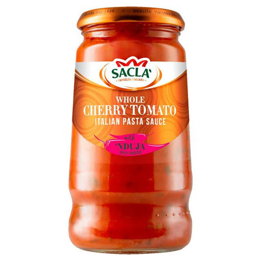 Sacla' Whole Cherry Tomato Italian Pasta Sauce with 'Nduja Spicy Sausage 350g Cooking sauces & meal kits Sainsburys   