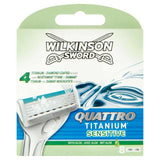 Wilkinson Sword Quattro Titanium Sensitive Men's Razor Blades x8 men's razors & blades Sainsburys