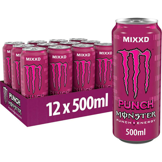 Monster Energy Mixxd Punch 12 x 500ml Energy and Sports Drink McGrocer Direct   