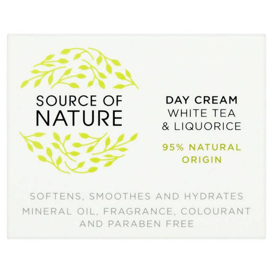 Source of Nature Day Cream White Tea & Liquorice 50ml face & body skincare Sainsburys   