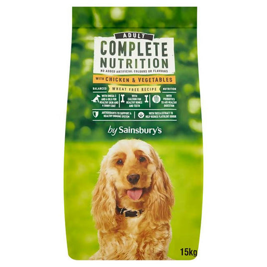 Sainsbury's Complete Nutrition Adult Dog Food with Chicken & Vegetables 15kg All bigger packs Sainsburys   
