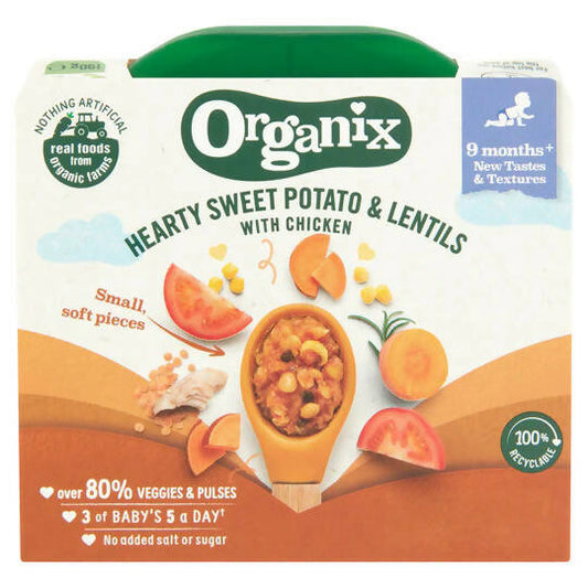 Organix Hearty Sweet Potato & Lentils with Chicken (190g) Organic Baby Foods McGrocer Direct   
