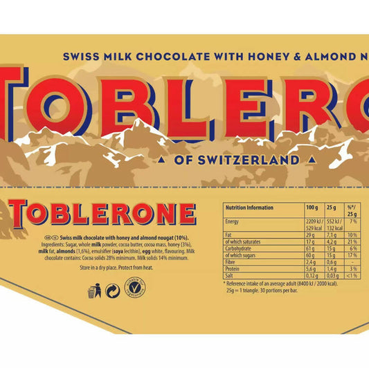 Toblerone Swiss Milk Chocolate, 750g Milk Chocolate Costco UK   