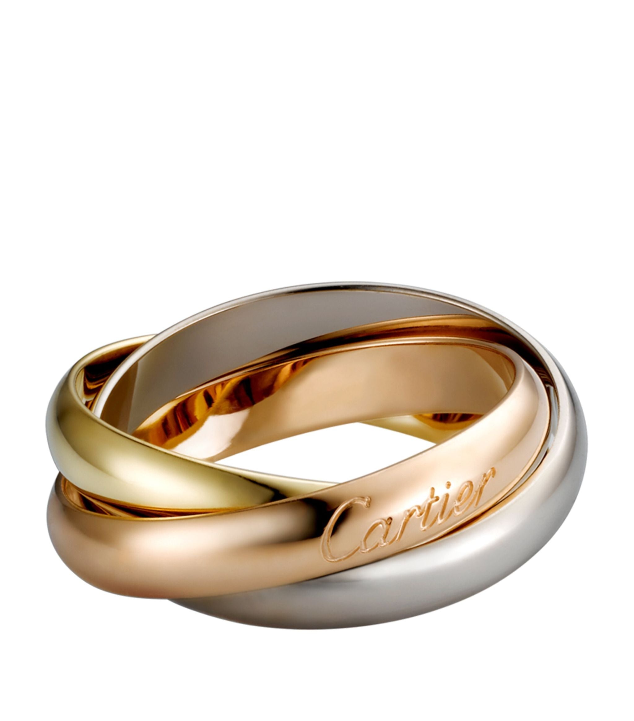 White Yellow and Rose Gold Trinity Ring McGrocer