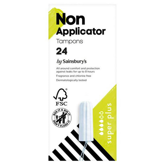 Sainsbury's Non Applicator Tampons - Super Plus x24 feminine care Sainsburys   