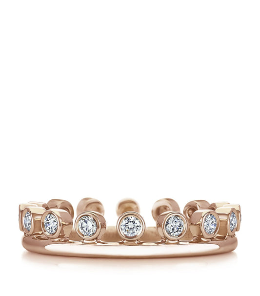 Rose Gold and Diamond Dewdrop Ring Miscellaneous Harrods   
