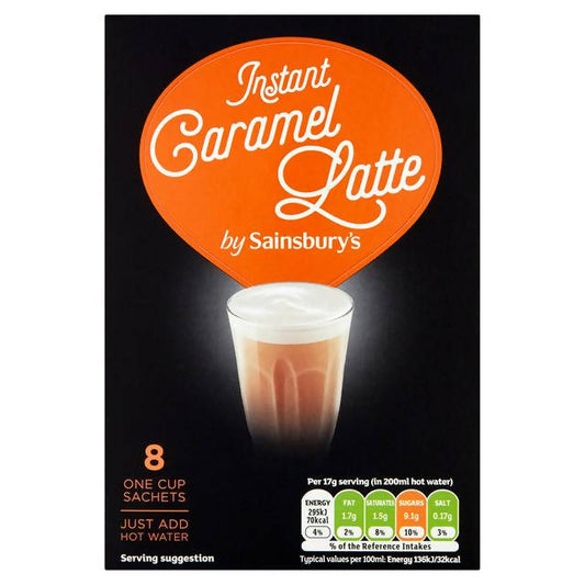 Sainsbury's Instant Caramel Latte 8x17g All coffee Sainsburys   