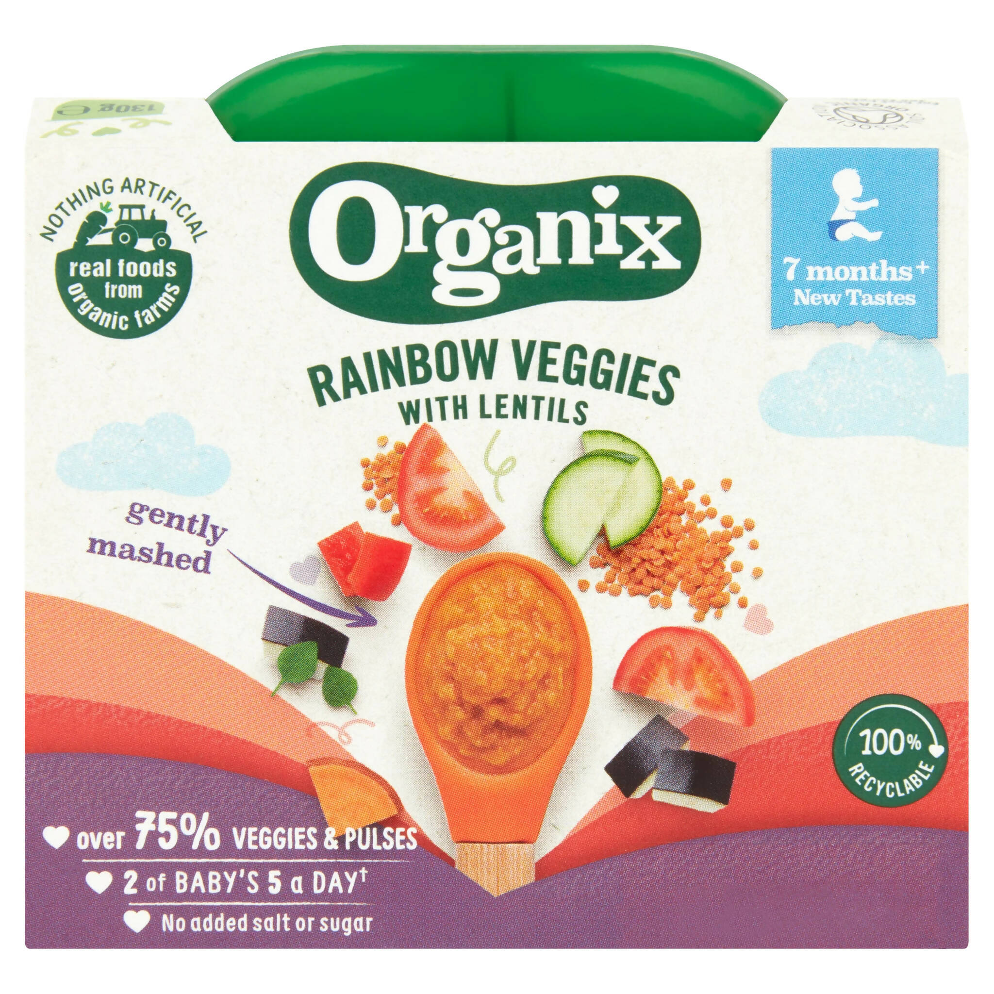 Organix Rainbow Veggies with Lentils (130g) Organic Baby Foods McGrocer Direct   