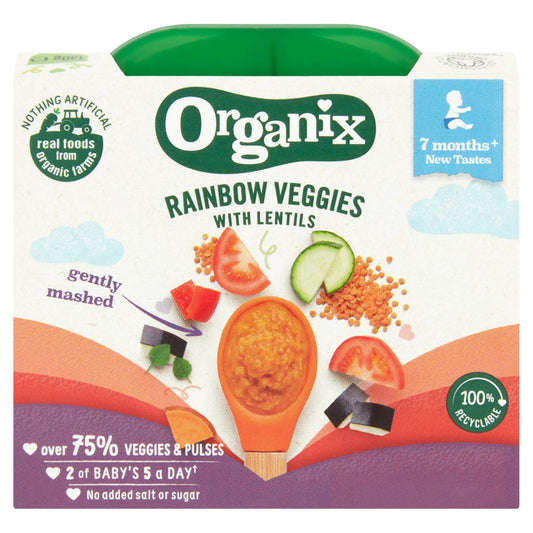 Organix Rainbow Veggies with Lentils (130g) Organic Baby Foods McGrocer Direct   