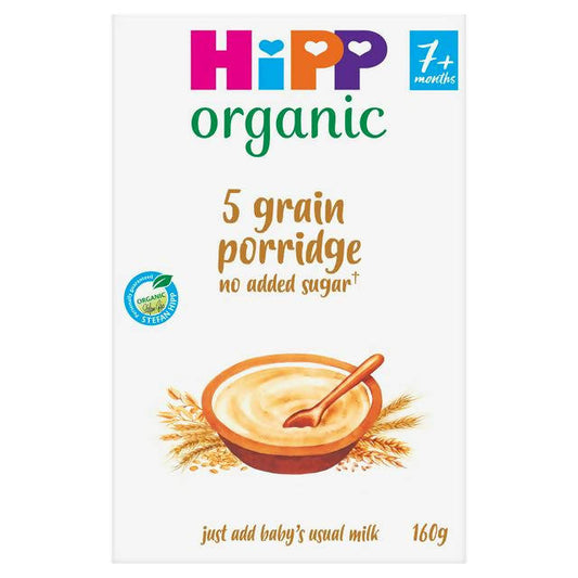 Hipp Organic 5 Grain Porridge Baby Cereal 7+ Months 160g baby meals Sainsburys   