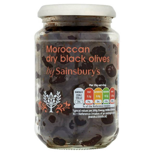 Sainsbury's Moroccan Dry Black Olives 250g Olives & antipasti Sainsburys   
