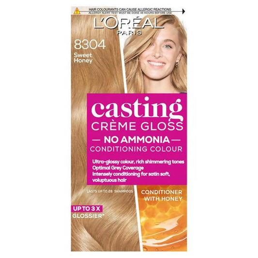 L'Oreal Paris Casting Creme Gloss Semi Permanent Hair Dye Sweet Honey Blonde 8304 GOODS Sainsburys   