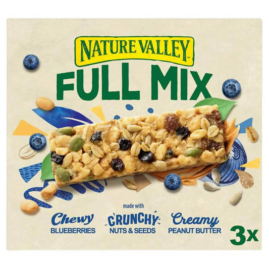 Nature Valley Full Mix Blueberry & Peanut Butter Cereal Bars 3x40g cereal bars Sainsburys   