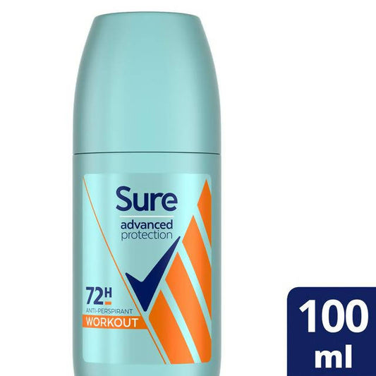 Sure 72h Advanced Protection Anti-Perspirant Roll On Deodorant, Workout 200ml Travel size toiletries Sainsburys   