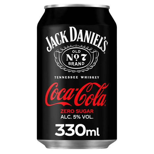 Jack Daniel's and Coca-Cola Zero 12x330ml Carbonated Drinks McGrocer Direct   
