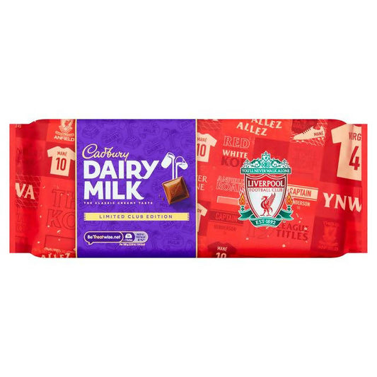 Cadbury Dairy Milk Chocolate Bar Liverpool Football Club Edition 360g GOODS Sainsburys   