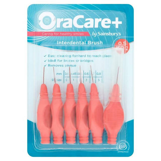 OraCare+ 6 Interdental Brush 0.5mm ISO 2 Red GOODS Sainsburys   