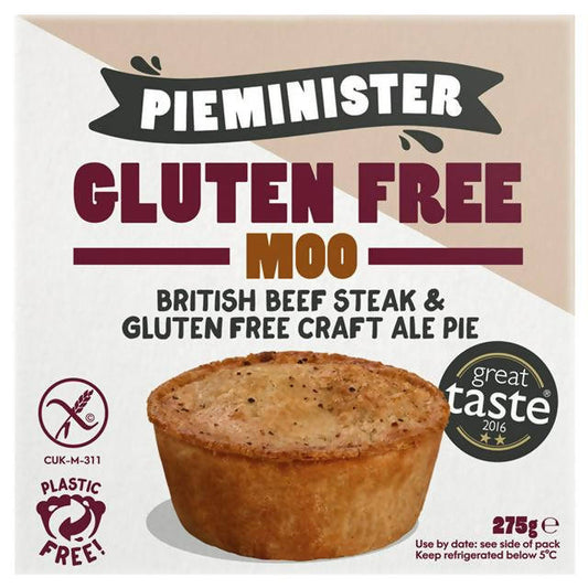 Pieminister Gluten Free Moo British Beef Steak & Gluten Free Ale Pie 275g gluten free Sainsburys   