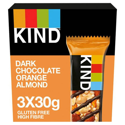 Kind Dark Chocolate Orange Almond 3x30g cereal bars Sainsburys   