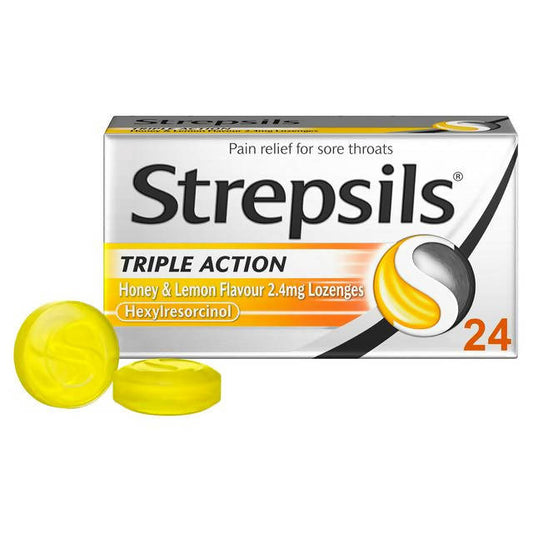 Strepsils Extra Honey & Lemon Sore Throat Pain Relief Lozenges x24 GOODS Sainsburys   