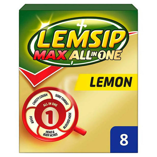 Lemsip Max All In One Cold & Flu Lemon Sachets x8 cough cold & flu Sainsburys   