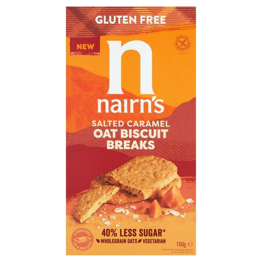 Nairn's Salted Caramel Oat Biscuit Breaks 160g Breakfast biscuits Sainsburys   