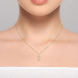 0.27ctw Round Brilliant Cut Diamond Paperclip Pendant, 14ct Yellow Gold