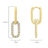 0.52ctw Round Brilliant Cut Diamond Paperclip Earrings, 14ct Yellow Gold