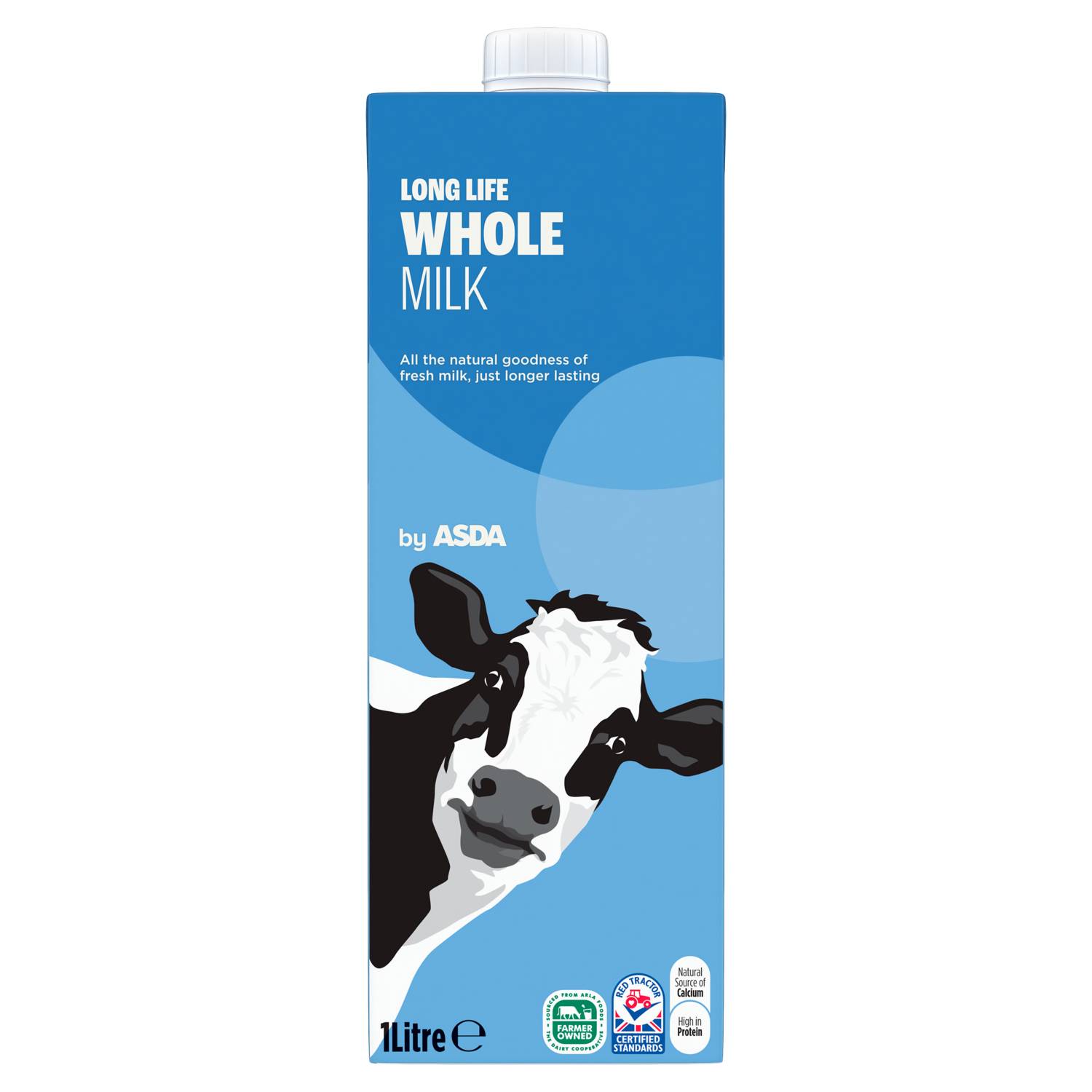 ASDA Long Life Whole Milk 1 Litre, imported from the UK