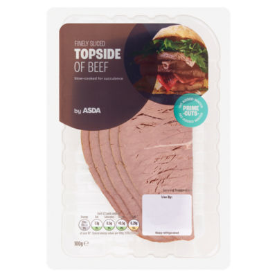 ASDA Finely Sliced Cooked Beef 100g pack - British product