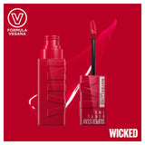 Maybelline liquid lipstick in Wicked shade 4.2ml, imported from the UK
