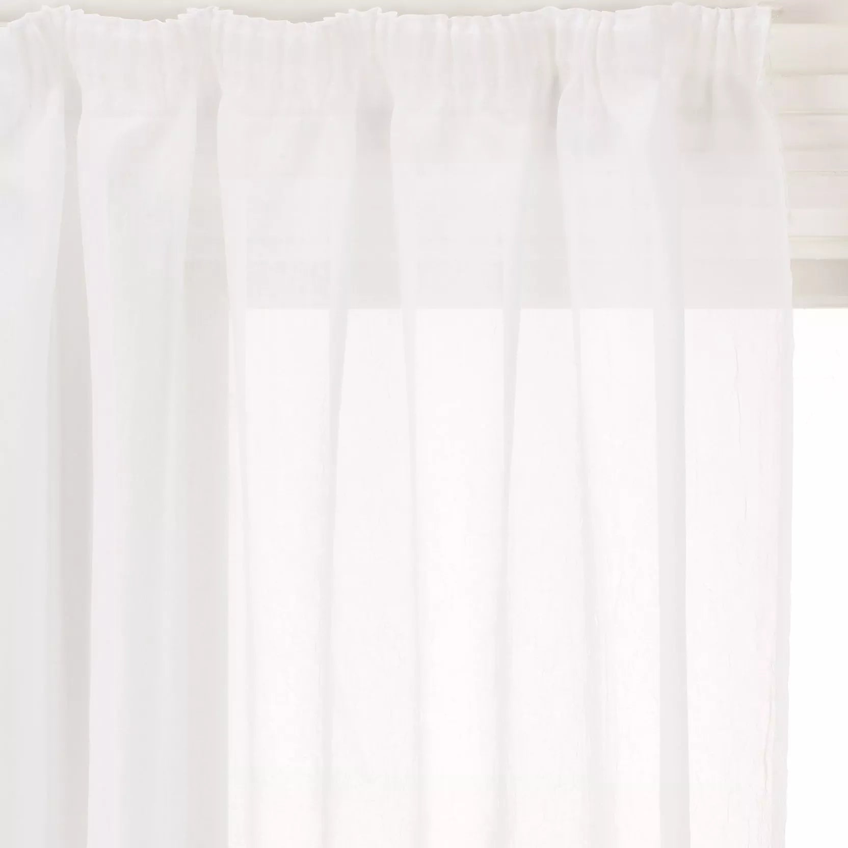 John Lewis white crushed voile slot top panel, UK version