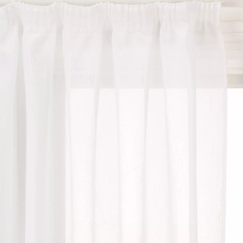 John Lewis white crushed voile slot top panel, UK version