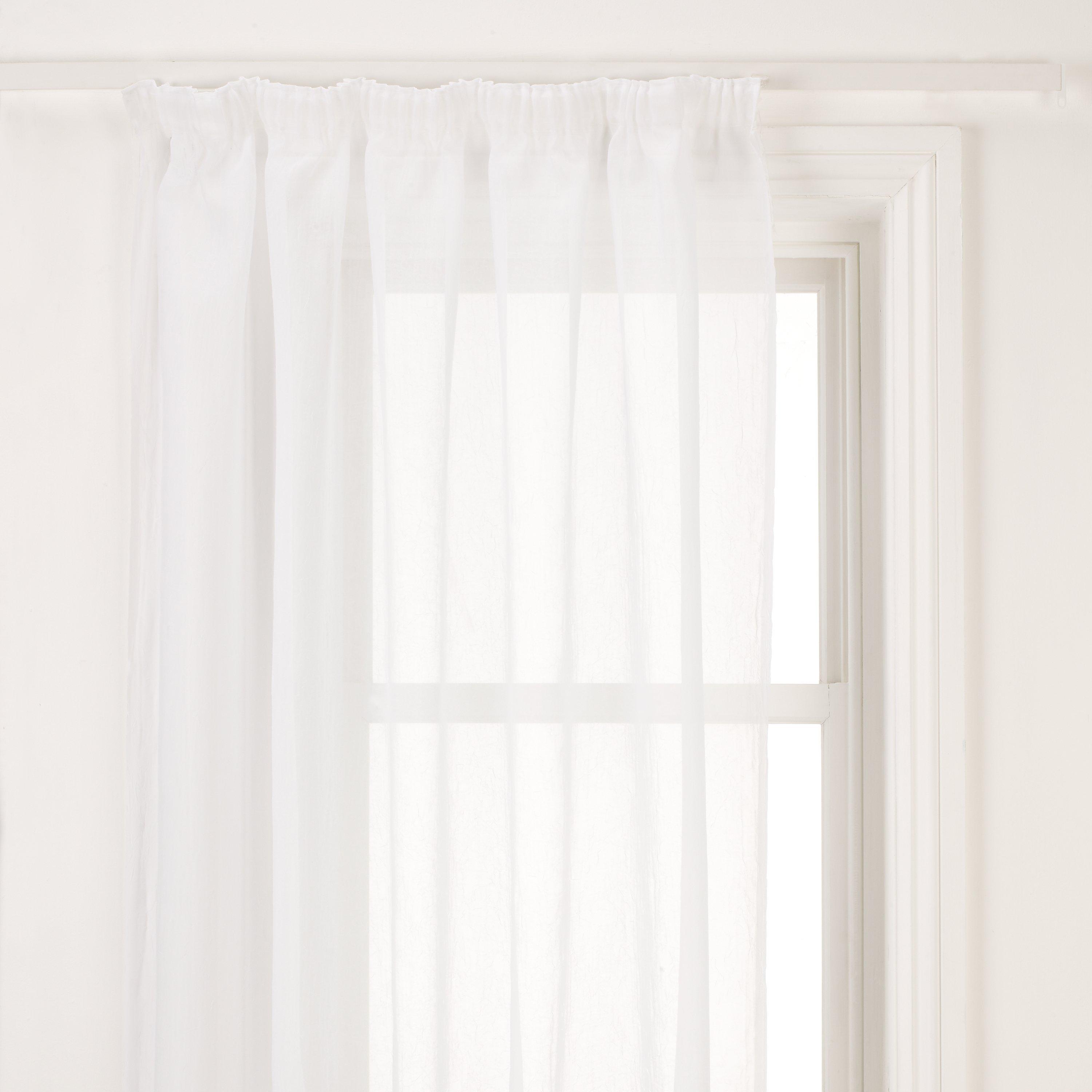 John Lewis white crushed voile slot top panel, UK version
