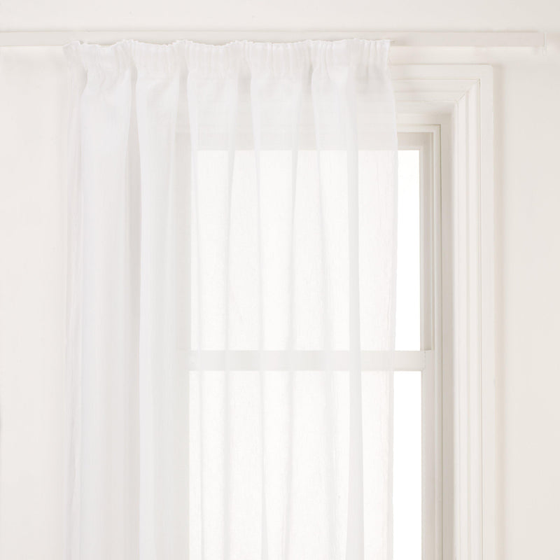 John Lewis white crushed voile slot top panel, UK version