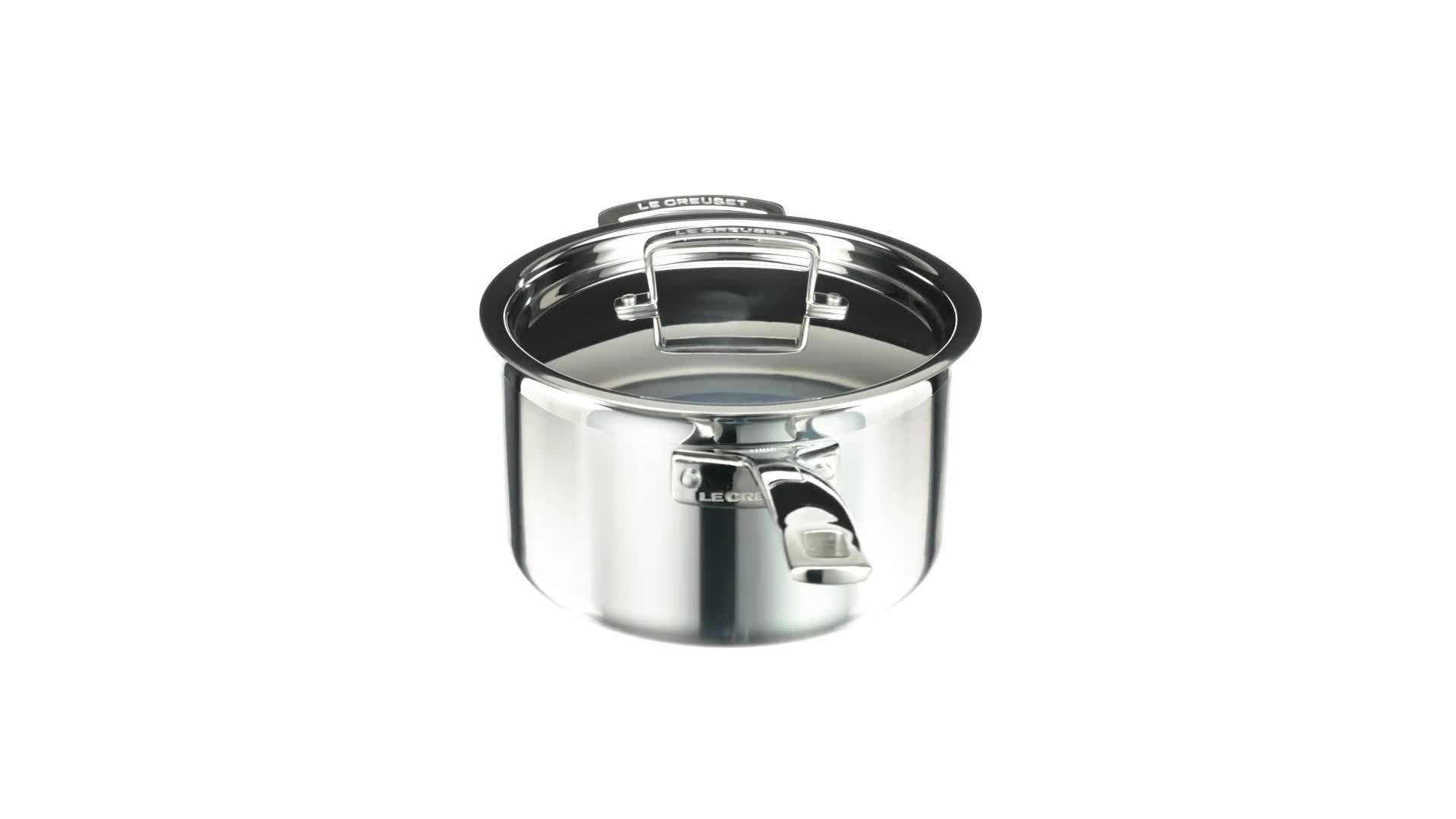 Le Creuset 3-ply stainless steel lidded saucepan, UK version
