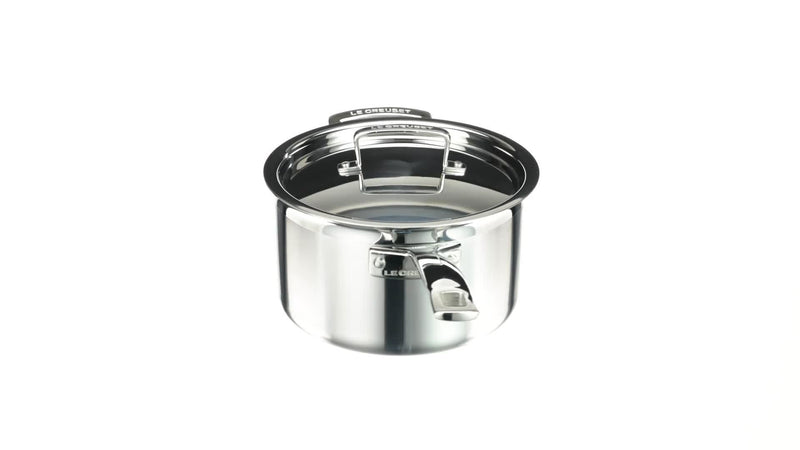 Le Creuset 3-ply stainless steel lidded saucepan, UK version