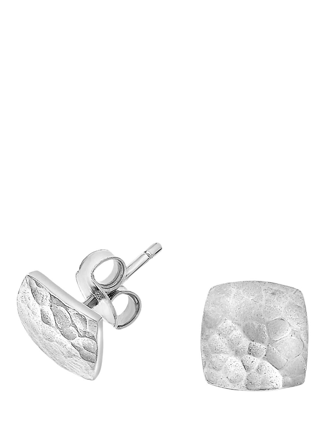 Dower & Hall sterling silver Nomad square stud earrings - British product