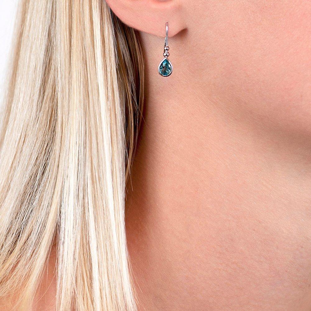 E.W Adams teardrop drop earrings blue topaz 2x0.5cm, UK version