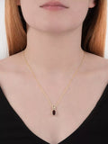 E.W Adams 9ct gold garnet pendant necklace - British product
