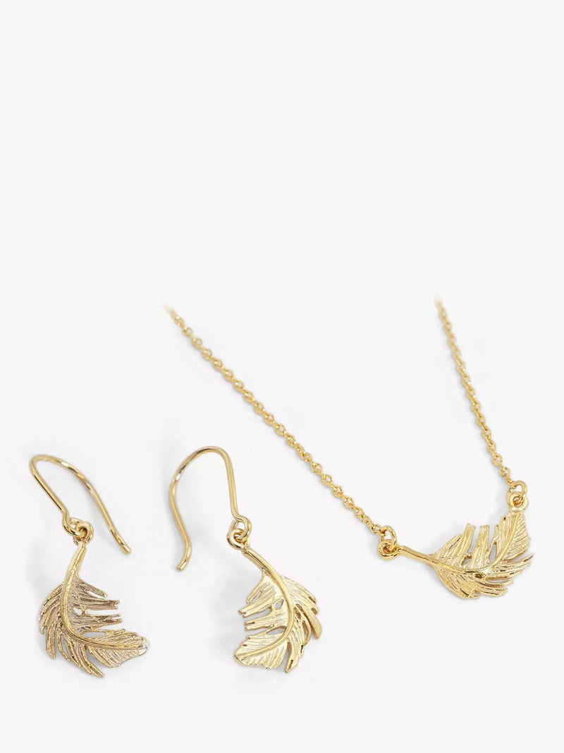 Alex Monroe little feather necklace gold plated sterling silver (British brand)