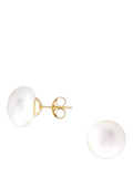 E.W Adams 9ct gold freshwater pearl bouton stud earrings, UK version