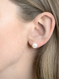 E.W Adams 9ct gold freshwater pearl bouton stud earrings, UK version