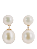 E.W Adams 9ct Gold Freshwater Pearl Drop Earrings